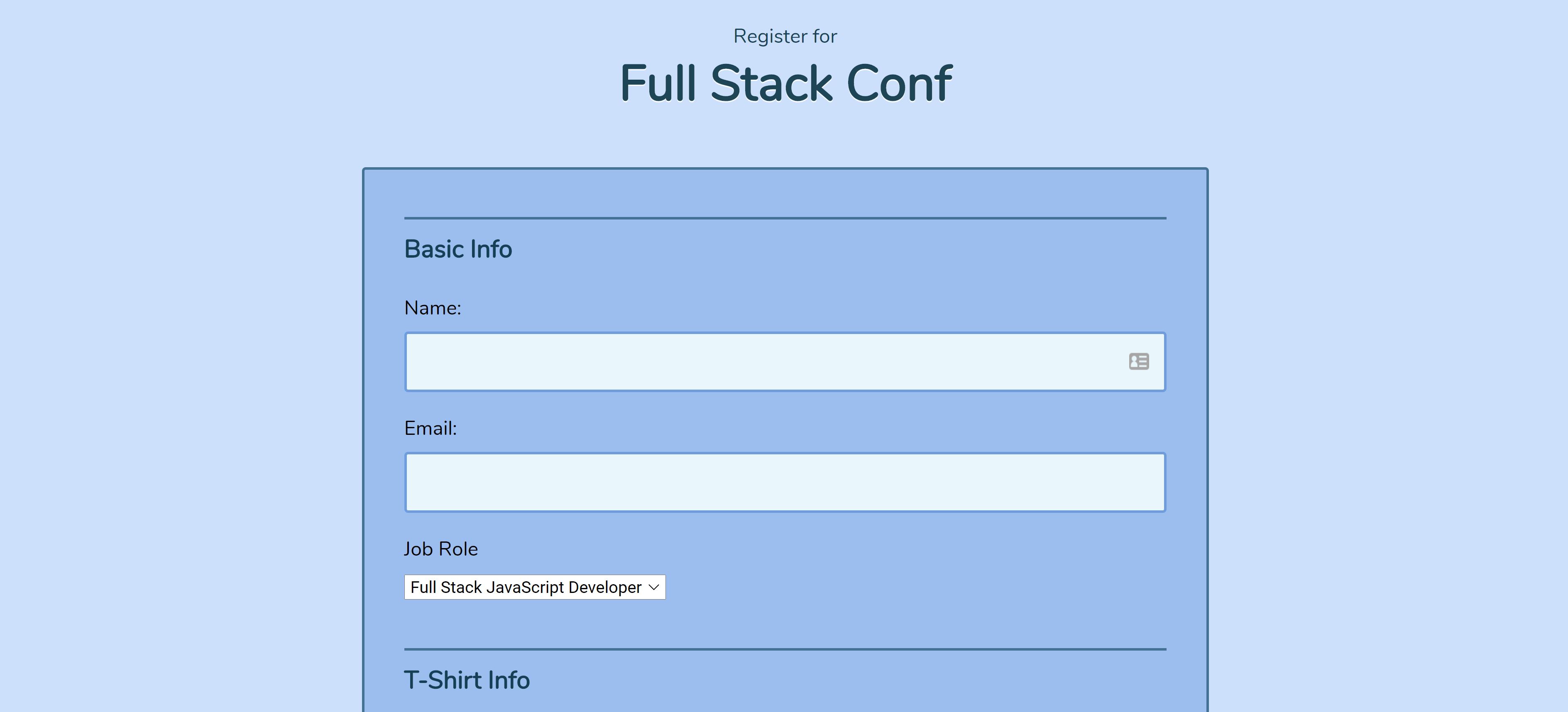 Conference Signup Form